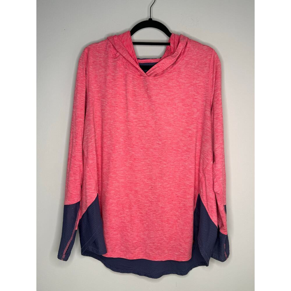 LIVI Plus Performance Long Sleeve Hooded Tunic Pink With Gray Mesh 18/20 EUC